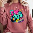 I Love The 70s Retro Cassette Roller Vinyl Disco Nostalgia Premium Tri-Blend Comfort Colors Sweatshirt Orchid