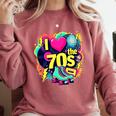 I Love The 70s Retro Cassette Roller Vinyl Nostalgia Vibes Premium Tri-Blend Comfort Colors Sweatshirt Orchid