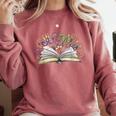 Mardi Gras Book Librarian Author Purple Beads Comfort Colors Sweatshirt Orchid