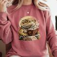 Nerdy Bearded Dragon Glasses Book Reading Comfort Colors Sweatshirt Orchid Nerdy Bearded Dragon Glasses Book Reading Comfort Colors Sweatshirt Orchid