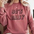Nineties Era Nostalgia Lover Retro Born 90s Baby Vibes Comfort Colors Sweatshirt Orchid