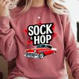 Nostalgia 1950s Sock Hop Dance Comfort Colors Sweatshirt Orchid