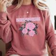 Nostalgia 80s 90s Retro Style Graphics Rose Pink Flower Comfort Colors Sweatshirt Orchid