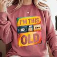 Im This Old Retro 80s 90s VHS Cassette Floppy Disk Nostalgia Comfort Colors Sweatshirt Orchid