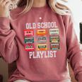 Old School Playlist Nostalgia Vibes Cassette Comfort Colors Sweatshirt Orchid
