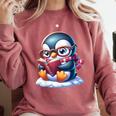 Penguin Reading a Book Animal Comfort Colors Sweatshirt Orchid Penguin Reading a Book Animal Comfort Colors Sweatshirt Orchid