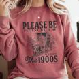 Please Be Patient I'm From The 1900s Horse Drawn Wagon Gifts Comfort Colors Sweatshirt Orchid