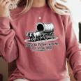 Please Be Patient With Me I'm From The 1900s Oxen And Wagon Comfort Colors Sweatshirt Orchid