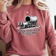Please Be Patient With Me I'm From The 1900s Oxen And Wagon Premium Comfort Colors Sweatshirt Orchid