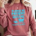 Please Be Patient With Me I'm From The 1900s Pixel Wagon Comfort Colors Sweatshirt Orchid