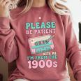 Please Be Patient With Me I'm From The 1900s Retro Cassette Comfort Colors Sweatshirt Orchid