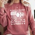Please Be Patient With Me I'm From The 1900s USA Flag Skull Comfort Colors Sweatshirt Orchid Please Be Patient With Me I'm From The 1900s USA Flag Skull Comfort Colors Sweatshirt Orchid