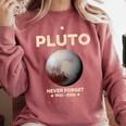 Pluto Never Forget 1930-2006 Planet Space Science Nostalgia Premium Tri-Blend Comfort Colors Sweatshirt Orchid
