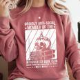 PROUDLY ANTI-SOCIAL MEMBER OF THE Introverted Book Club Comfort Colors Sweatshirt Orchid PROUDLY ANTI-SOCIAL MEMBER OF THE Introverted Book Club Comfort Colors Sweatshirt Orchid