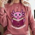 I Read Banned Books Axolotl Reading Comfort Colors Sweatshirt Orchid
