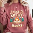 Read More Books Camping Outdoors Travel Campfire Smores Comfort Colors Sweatshirt Orchid
