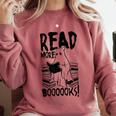 Read More Books Ghost Halloween Reading Teacher Literacy Comfort Colors Sweatshirt Orchid
