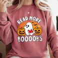 Read More Books Teacher Halloween Men Women Comfort Colors Sweatshirt Orchid