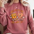 Read Your Heart Out Teacher Valentines Reading Book Love Comfort Colors Sweatshirt Orchid