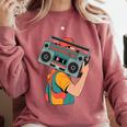 Retro 90s Boombox Nostalgia Party For Music Lovers Men Women Comfort Colors Sweatshirt Orchid