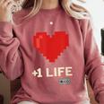 Retro Gamer 1 Life Pixel Heart – 8-Bit Gaming Nostalgia Comfort Colors Sweatshirt Orchid