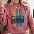 Retro Nineties Style Audio Tape Nostalgia Year 1990 Premium Tri-Blend Comfort Colors Sweatshirt Orchid
