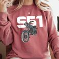 Retro Simme Moped Nostalgia Eastern Block Schwalbe Driver DDR Comfort Colors Sweatshirt Orchid