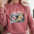 Rewind Cassette Tape Nostalgia 80s 90s Retro Music Lover Comfort Colors Sweatshirt Orchid