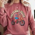 This How I Rolled Retro Tricycle 80s 90s Kid Nostalgia Comfort Colors Sweatshirt Orchid