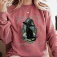 Salem Witch Book Club Cat Reading Witchy Halloween Men Comfort Colors Sweatshirt Orchid