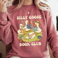 Silly-Goose Book Club Goose And Book Lovers Comfort Colors Sweatshirt Orchid