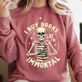 Skeleton I Buy Books Like I'm Immortal Halloween Comfort Colors Sweatshirt Orchid Skeleton I Buy Books Like I'm Immortal Halloween Comfort Colors Sweatshirt Orchid