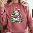 Snowman Reading Book Lovers Christmas Librarian Bookworm Comfort Colors Sweatshirt Orchid Snowman Reading Book Lovers Christmas Librarian Bookworm Comfort Colors Sweatshirt Orchid
