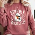 Spooky Book Club Cute Ghost Reading Book Halloween Costume Comfort Colors Sweatshirt Orchid