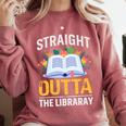 Straight Outta The Library Book Lover Men Women Premium Tri-Blend Comfort Colors Sweatshirt Orchid