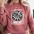 I Survived Lawn Darts Classic Yard Nostalgia Game Fun Comfort Colors Sweatshirt Orchid