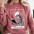 Tarot Card Shirt The Reader Tarot Skeleton Reading Book Comfort Colors Sweatshirt Orchid