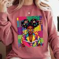 History Month Educated Black Women Girls Reading Book Comfort Colors Sweatshirt Orchid