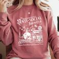 Unapologetically Antisocial Book Club Meets Weekly Retro Comfort Colors Sweatshirt Orchid