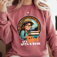 Never Underestimate The Power Of a Girl With a Book Reading Comfort Colors Sweatshirt Orchid