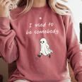 I Used To Be Somebody Nostalgia Halloween Spooky Season Comfort Colors Sweatshirt Orchid