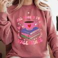 Valentines All Booked For Valentines Book Lovers Teacher Kid Premium Comfort Colors Sweatshirt Orchid