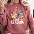 Wild About Reading Animals And Book Lovers Comfort Colors Sweatshirt Orchid