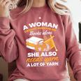 Woman Survives On Books Yarn Knitting Crochet Premium Tri-Blend Comfort Colors Sweatshirt Orchid Woman Survives On Books Yarn Knitting Crochet Premium Tri-Blend Comfort Colors Sweatshirt Orchid