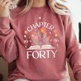Women's 1986 Chapter Forty 40th Birthday Wildflower Book 40 Year Old Comfort Colors Sweatshirt Orchid Women's 1986 Chapter Forty 40th Birthday Wildflower Book 40 Year Old Comfort Colors Sweatshirt Orchid