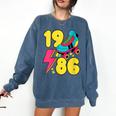 1986 Retro Raised In The 80s Old School Nostalgia Vibes Comfort Colors Sweatshirt Blue Jean