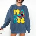 1986 Retro Raised In The 80s Old School Nostalgia Vibes Comfort Colors Sweatshirt Blue Jean