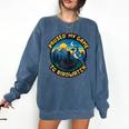 8-Bit Gamer Birder Blue Jay Arcade Nostalgia Nature Comfort Colors Sweatshirt Blue Jean