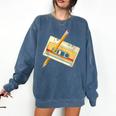80's 90's Retro Music Party Costume Nostalgia Cassette Comfort Colors Sweatshirt Blue Jean