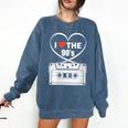 90s Nostalgia Cassette Heart Retro I Love The 90s Comfort Colors Sweatshirt Blue Jean
